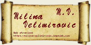 Milina Velimirović vizit kartica